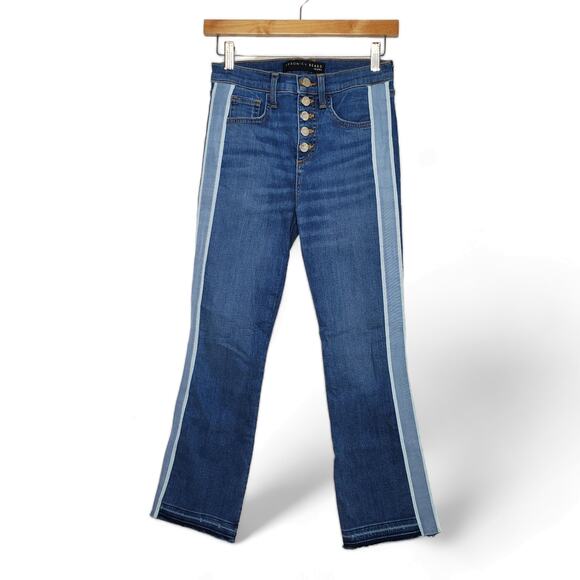 Veronica Beard Women's Carolyn Baby Boot High Rise Jeans Size 25/0 Tuxedo Stripe - Picture 2 of 11